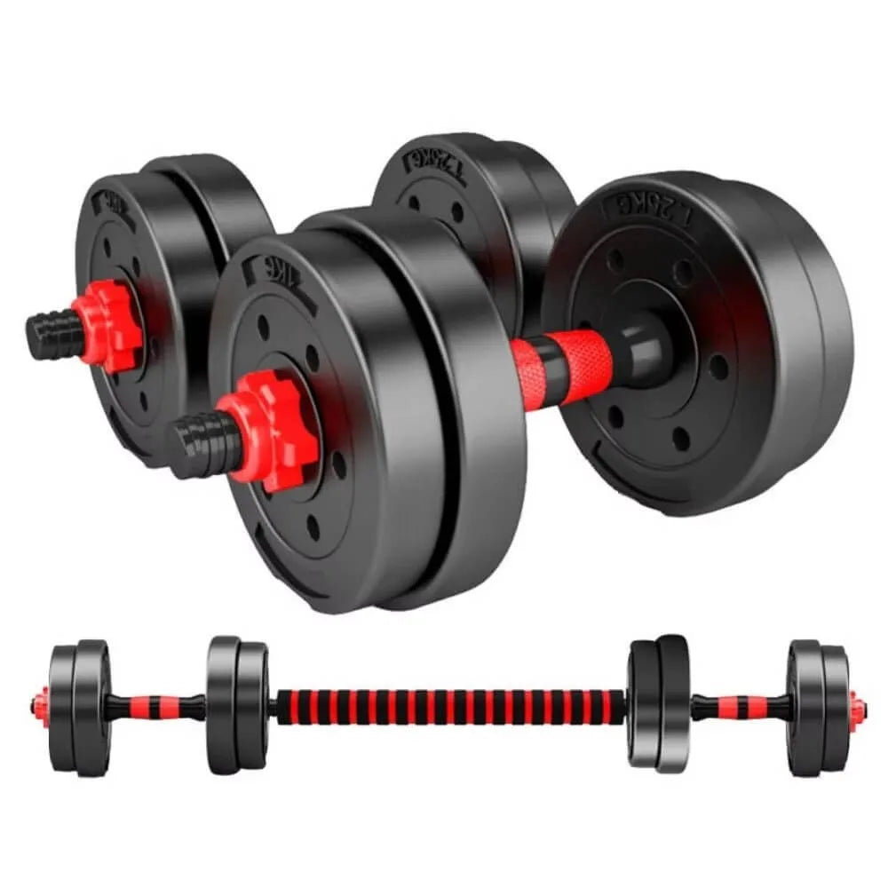3-in-1 Adjustable Dumbbells — Complete Home Gym Barbell Kit