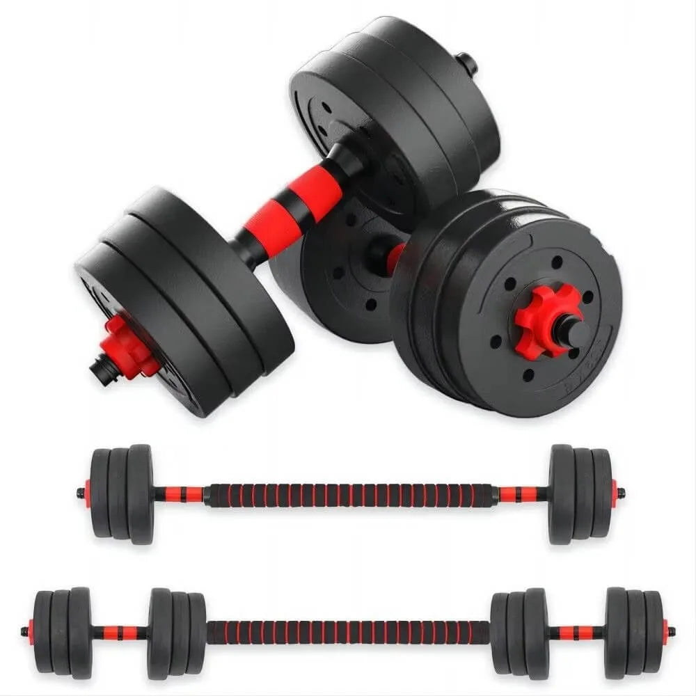 3-in-1 Adjustable Dumbbells — Complete Home Gym Barbell Kit