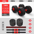3-in-1 Adjustable Dumbbells — Complete Home Gym Barbell Kit