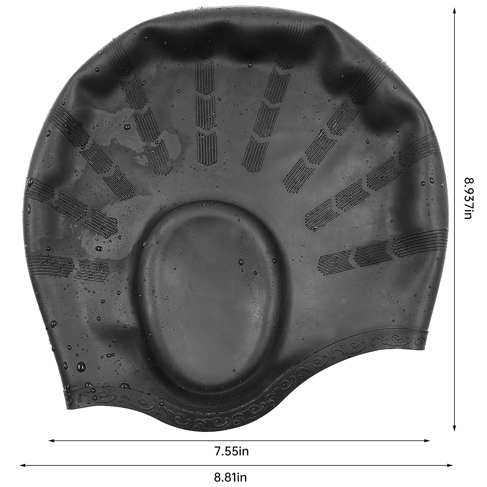 Gorro de Natación de Silicona con Protección de Oídos 3D