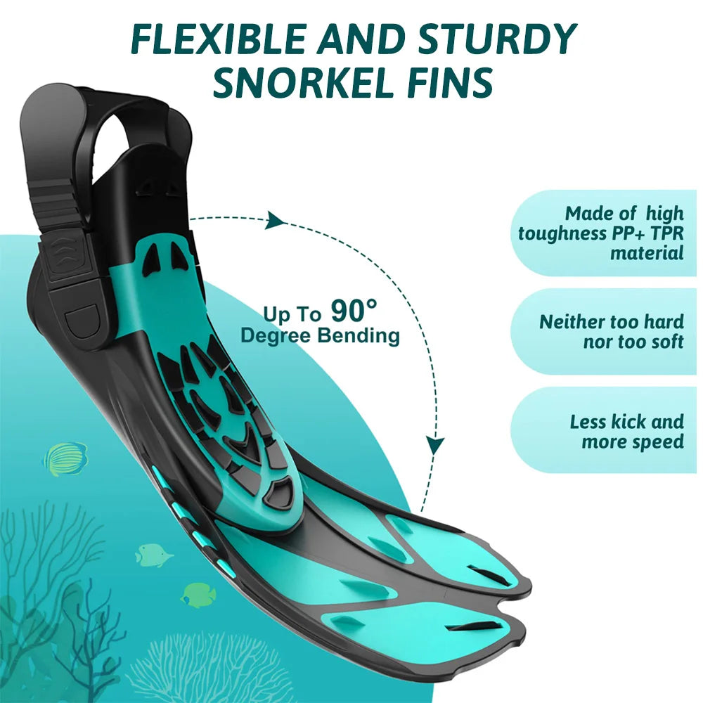 Aletas de Snorkel Ajustables — Silicona, Tacón Abierto, Adultos