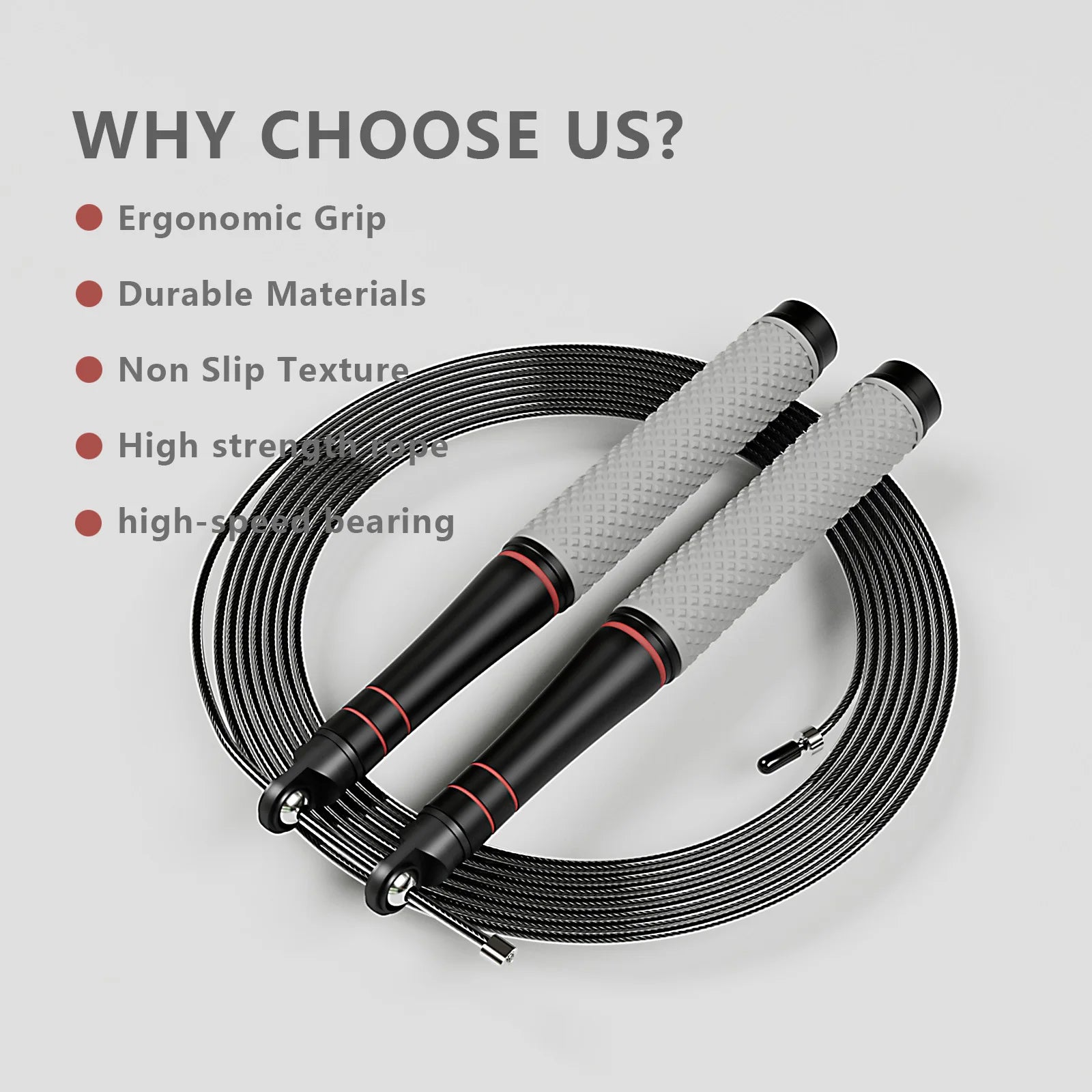 Cuerda de Saltar de Velocidad — Ajustable con Rodamientos para CrossFit