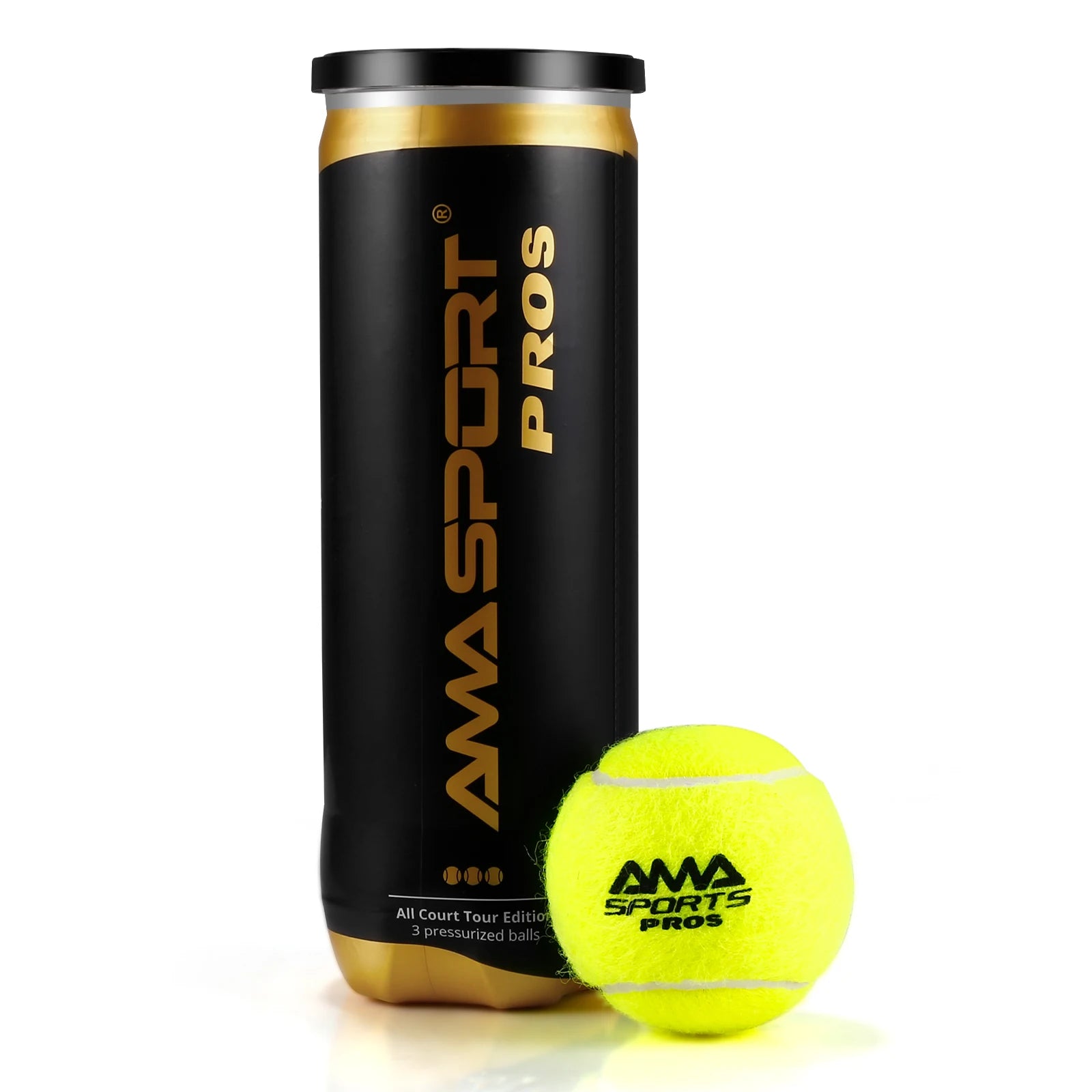 Pelotas de Pádel AMASPORT Pro — Pack 3 Unidades | Entrenamiento y Competición