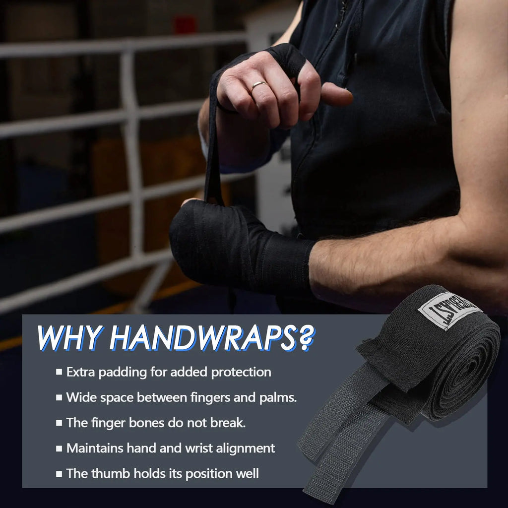 Vendajes de Boxeo de Algodón — Protección de Manos y Muñecas | Muay Thai y MMA