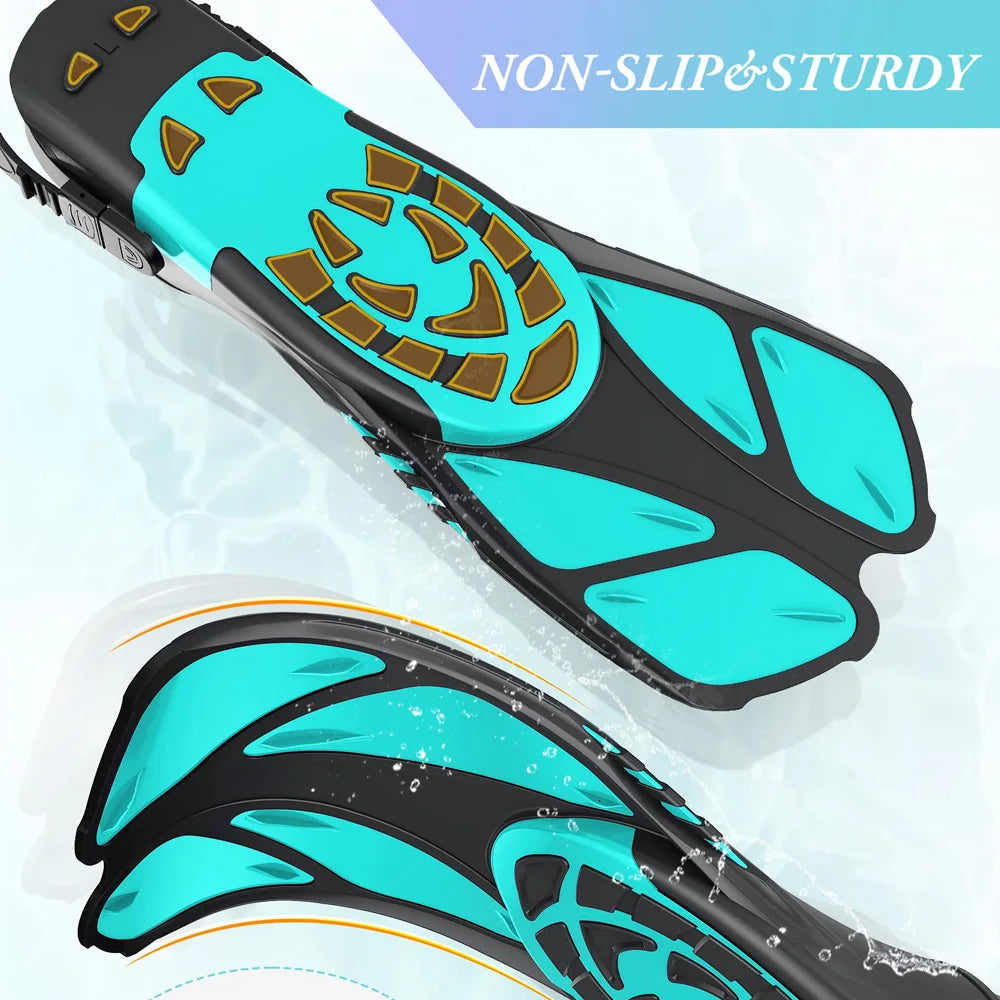 Aletas de Snorkel Ajustables — Silicona, Tacón Abierto, Adultos