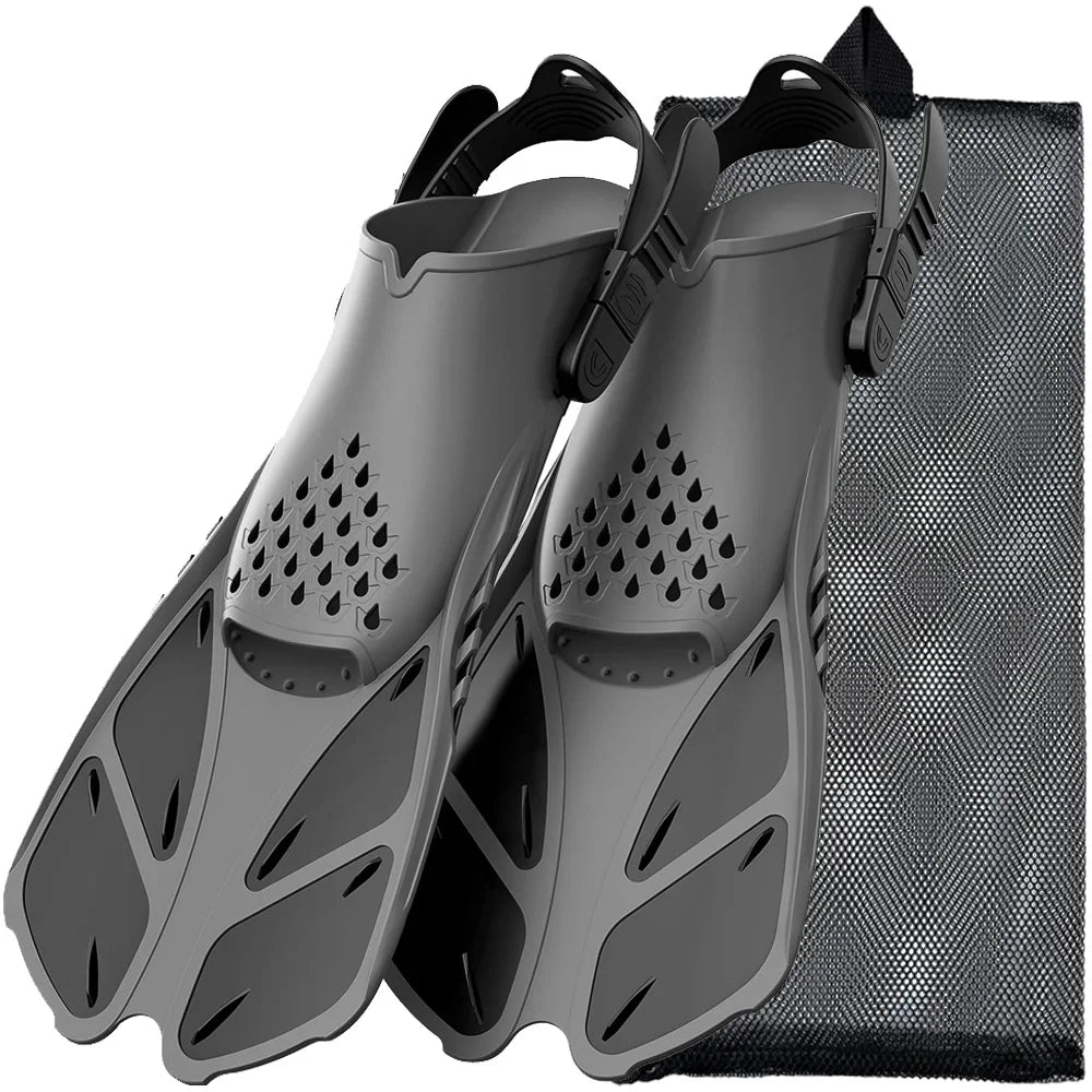 Aletas de Snorkel Ajustables — Silicona, Tacón Abierto, Adultos